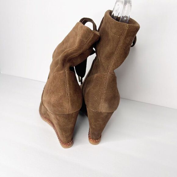 KATE SPADE Brown Saunders Suede Wedged Boots - Picture 6 of 9